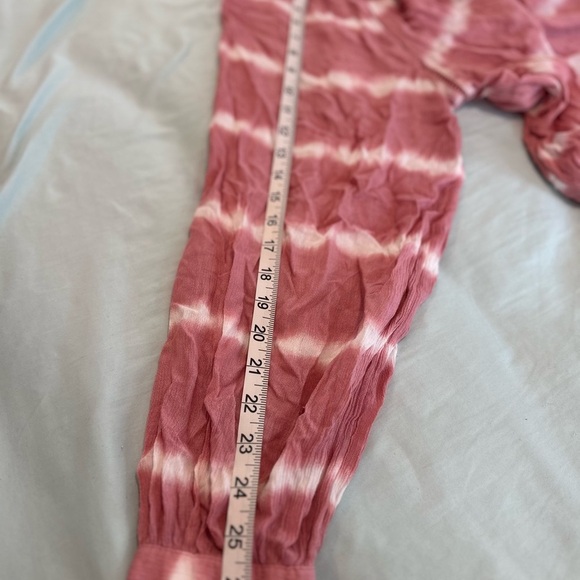 A.N.A. Women’s Lg  Pink & White Tie Dye Long Sleeve Flowy Relaxed Peasant Blouse - Picture 5 of 11